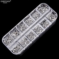 12Grids/Box Nail Art Multi Color Flat Glitter Rhinestones 3D Charm Nail Decorations Accessories Shi