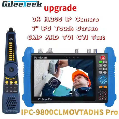 IPC-9800 MOVTADHS Pro CCTV Camera Test 7'' IPS Touch Screen CCTV Tester Tool 8K H.265 IP Camera 8MP 