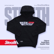 Oneonenine Ksr Hoodie Stealth Black - Screen Printed Thick Fleece Men's Sweater