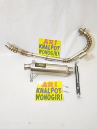 TERMURAH KNALPOT AR1 OVAL LEHER POWER BOOM SAMPING TIGER MEGA PRO GL PRO CB100 CB150R CBR K45 LOKAL