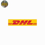 DHL logistics company courier logo brand sticker