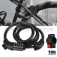 ［SG SELLER］Bike Bicycle Lock Combination Number Password Code Bike Lock (4 Reset Number Lock Type)