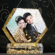 Hexagon shape Resin Photo Frame Stand