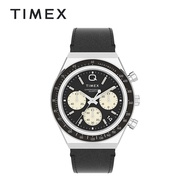 Timex Q Timex Black Leather Digital Watch For Men TW2V42700