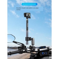 TELESIN泰迅騎行支架適用gopro11/12insta360 ONE X4X3X2運動相機手機自行車摩托山地車把行車雙頭金屬車管夾