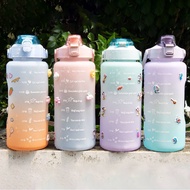 【Free 2D+3D Sticker】Water Bottle 2000ml For Kids Botol air viral tiktok BPA Free Non-Toxic Korean St