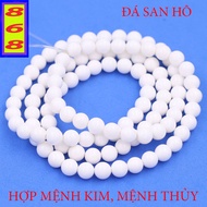 [Metal, Water element] Rosary of 108 White coral beads 6 cups, 8 cups, 10 cups, 12 cups - Buddha Rec