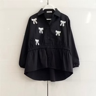 KEMEJA [Preloved] Coquette Shirt/Women's Blouse Shirt [ Bibbi ]/Black coquette dress/viral coquette 