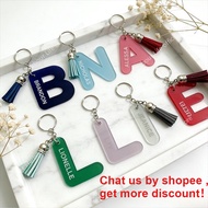 GANTUNGAN Name INITIAL KEYCHAIN | Custom INITIAL NAME KEYCHAIN | Acrylic