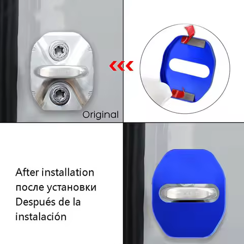 Car Door Lock Cover Auto Emblems Protection Case Stickers For Abarth 500 595 695 500C 500e 600e F595