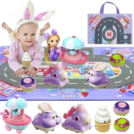 Toddler Girls Brithday Gifts Sets for Age 2 3 4 5 Girls Princess Car Toy Set with Baby Doll Storage
