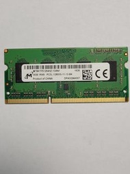 美光 4G 記憶體 DDR3L-1600  PC3L-12800S 筆電 RAM 1.35V低電壓 現貨