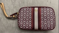 Tory Burch Royal Burgundy Gemini Link Canvas Wristlet 酒紅色手提包