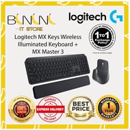 Logitech MX Keys Wireless Illuminated Keyboard + MX Master 3 Advanced Wireless Mouse for Mac