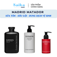 Giftbox combo 3 MADRID MATADOR SIRMEN Sữa tắm gội nam 4in1 350g Dầu gội nam 320g và Dung dịch vệ sin