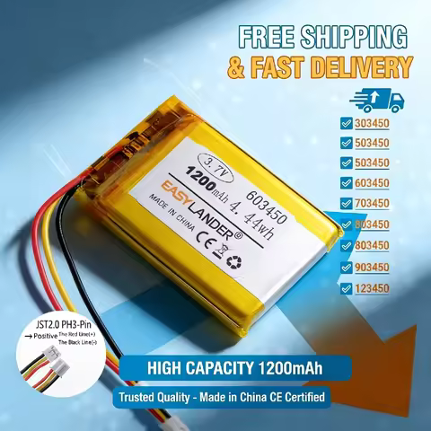 JST 2.0mm 3Pin 3.7V 700mAh LiPo Battery 303450 403450 503450 123450 Lithium Polymer Li-ion Battery f