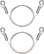 Picture Hanging Wire, Adjustable Hanging Wires Kit Mirror Frame Kit 2pcs 2m x1.5mm Hook Heavy Duty Stainless Steel Wire Rope Hook Wall Mount Wire for Mirror, Picture Frame, Light Hold Up to 24kg