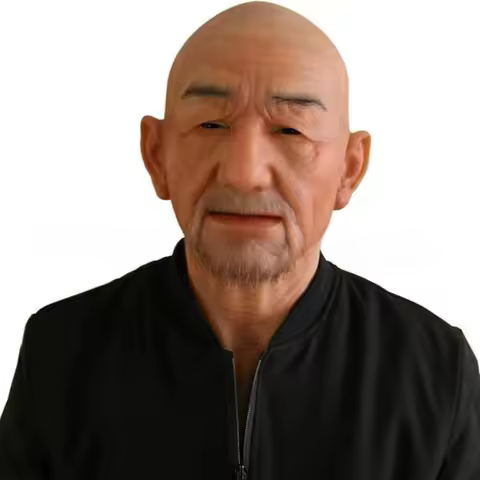 Hot Kf-For Halloween For Adults Silicone Old Man Mask Real Face Skin Head Prank Mask For Costume Pla