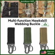 Tactical Key Ring Belt Holder Nylon Clips with Hooks Keychain Carabiner Buckle for Molle Strap Webbing Attachement