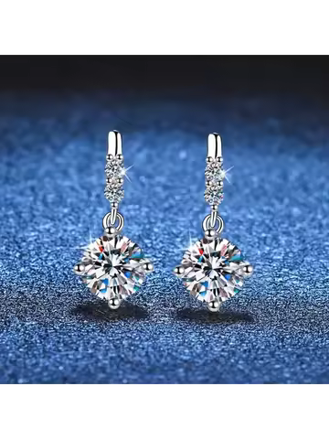 Solid 14K White Gold AU585 Platinum PT950 Earrings earrings earrings female moissanite earrings tass