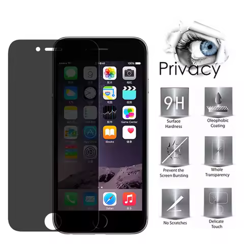 3D Privacy Tempered Glass For iPhone 5 5S 6 7 8 Plus Protective Flim Anti-spy Screen Protectors For 