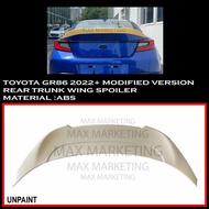 TOYOTA GR86 2022+ MODIFIED VERSION DUCKTAIL REAR TRUNK WING SPOILER ABS SKIRT LIP BODYKIT