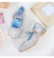 Size:26-37 Putri Cantik Safir Sepatu Pesta Anak Perempuan Frozen Elsa Hak tinggi anak perempuan