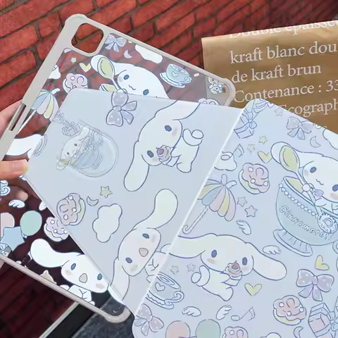 Sanrio Cute Cinnamoroll Rotation Case For iPad Pro 2024 11 Inch Air 5 6 Mini 6 7th 8th 10.2 10th 202