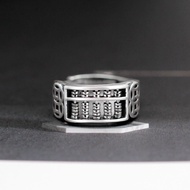 Cincin Sempoa -  Silver Abacus Chinese Counting Frame Accessories Resizable Adjustable Open Ring / A