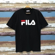 HITAM Fila PREMIUM MIRROR T-Shirt FILA Black Shirt