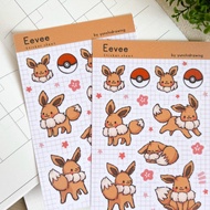 Eevee / Pokémon / sticker sheet / Cute / Planner / Notebook sticker / Unique sticker/ deco / gifts