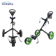 [vsrhkq] Golf Push Trolley Lightweight 3 Wheel Caddy Cart for Golf Bag Foldable Push Pull Golf Cart 
