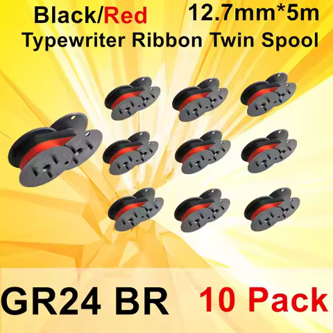 5~10PK Compatible GR24BR Typewriters Olympia Double Pack – DIN 2103 / DIN 32755 – Black & Red 12.7mm