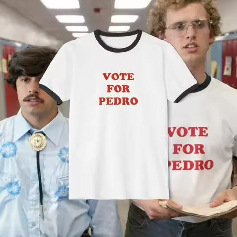 Napoleon Dynamite Vote For Pedro Unisex TShirt Casual Simple Short Sleeved Fashionable Streetwear Su