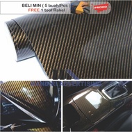 2D Glossy Gold Carbon Sticker 2D Gold Carbon Fiber Sticker/