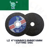 LZ 4"METAL CUTTING DISC 100MMX2.5MMX16MM/LZ 4" MATA POTONG BESI 100MMX2.5MMX16MM[1 PACK 25 PCS][1 BO