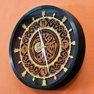 JAM DINDING KAABAH LASER UKIR STUDIO 30CM WALL CLOCK ISLAMIC JAM KISWAH PINTU KAABAH