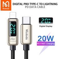 Mcdodo PD 20W USB Type C to Lightning 3A Fast Charging Cable For iPhone 13 12 11 Pro Max X XS 8 iPad Pro Digital Display Data Cord