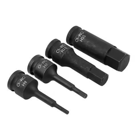 1/2 Inch Drive Impact Hex Bit Socket Set Allen Key Metric H4 H5 H6 H7 H8 H9 H10 H11 H12 H13 H14 H15