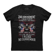2Nd Amendment Swear To Bleed I Pledge No Surrender American Flags Guns T-Shirt