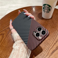 Ốp Lưng Sợi Carbon Siêu Mỏng Họa Tiết Kevlar Iphone 15 Pro Max Bảo Vệ Toàn Bộ Ống Kính 16 Pro Style