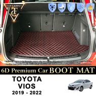 Top Carpet TOYOTA VIOS ( 2019 - 2022 ) Car Boot Mat PU Leather Cargo Mat Trunk Carpet Boot Liner Kar