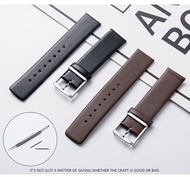 Thin Cowhide Soft Watch Strap Genuine Leather First Layer Plain Weave Substitute CK Longines DW Tissot Men's And Women's Watch Chain Accessories