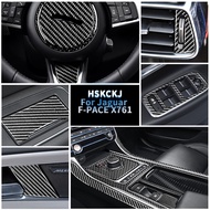 For Jaguar F-PACE X761 XE X760 XF X260 Multiple Colors Carbon Fiber Sticker Window Lift AC Shift Frame Interiors Car Accessories