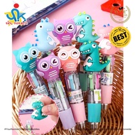 4 in 1 Color Mini Ballpen Creative Cute Cartoon Press Pen Stationery for School Office Supplies Kids