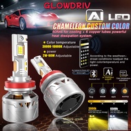 AI LED Headlight Bulbs Mobile APP Control 170W Smart LED Chip High Power for H4 H11 9005 9006 Car Mo