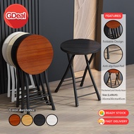 GDeal Folding Chair Stool Home Portable High Foot Small Round Stool Dining Chair Simple Stacking Ker