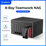 ORICO OS Series NAS 2.5 "3.5" กล่องใส่ฮาร์ดดิสก์8ช่องจัดเก็บข้อมูลที่แนบมากับ Gen7จู่โจมสำหรับ USB3.0 HDD เคส