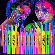 Body Fluorescent Paint Pen Water-Soluble Facial Paint Paint uv Light Glowing Crayon Holiday Hallowee