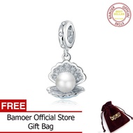 BAMOER แท้925เงินสเตอร์ลิงไข่มุกจี้เปลือกหอยสำหรับสร้อยข้อมือเงินแท้หรือสร้อยคอเงินเครื่องประดับ BSC